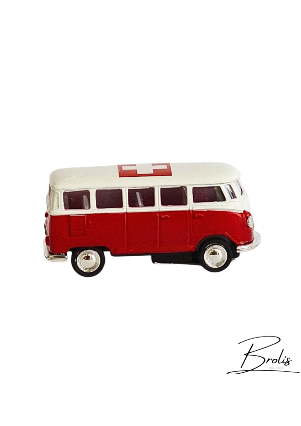 Mini Bus Suisse – Modèle réduit rouge et blanc avec croix suisse