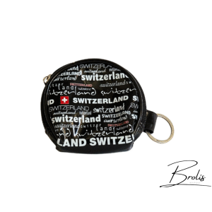 porte-monnaie noir Switzerland, porte-monnaie souvenir Suisse, porte-monnaie avec porte-clés